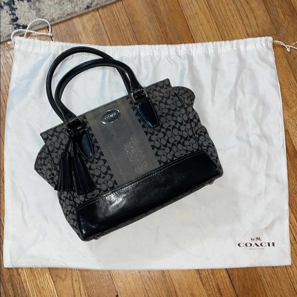 •COACH•GRAY & BLACK LEGACY CANDACE CARRYALL HANDBAG EUC - Picture 5 of 15